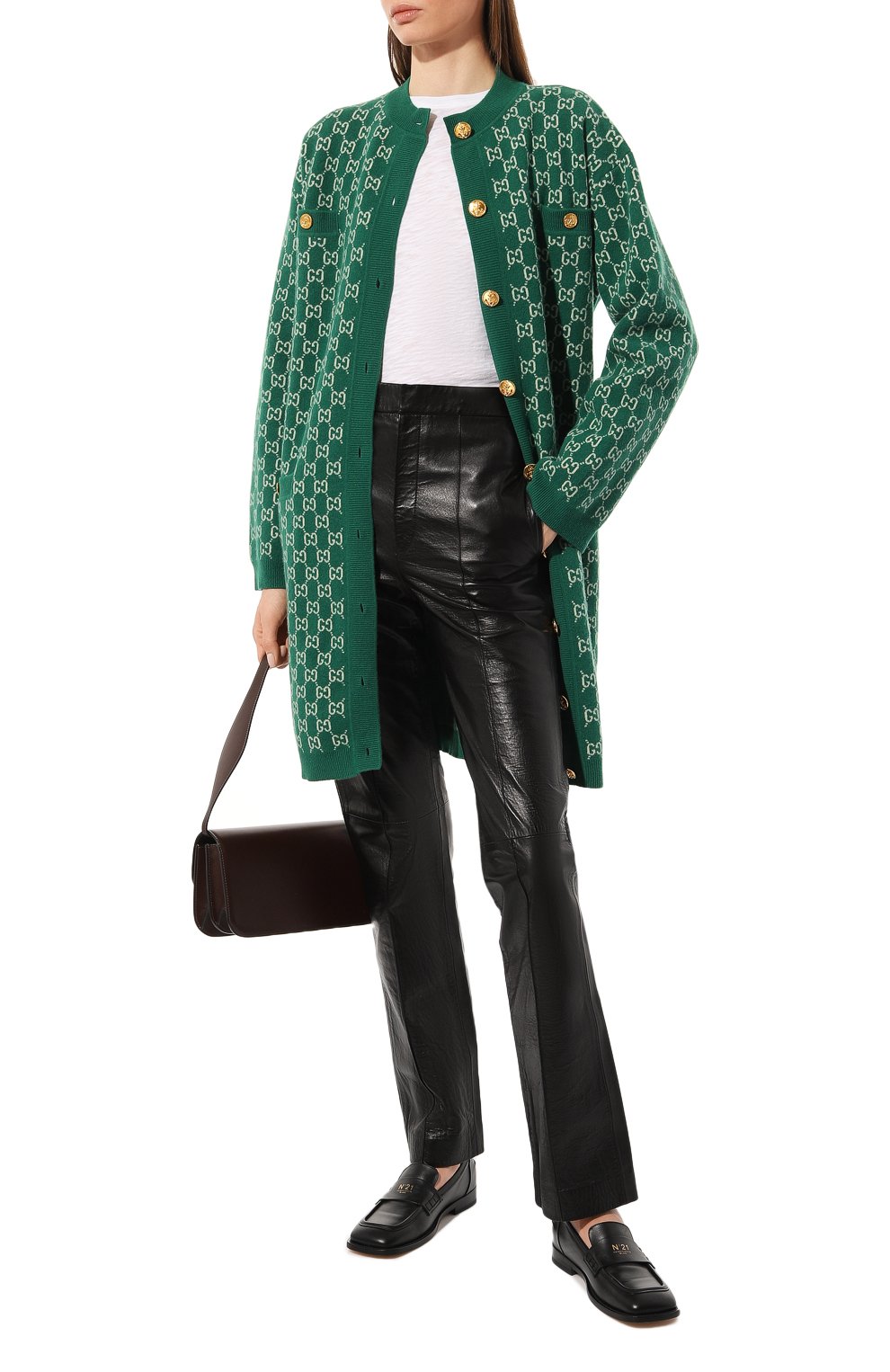 Шерстяной кардиган GUCCI зеленого цвета по цене 285120 руб., арт. 599263 XKA5U, фото 2 Шерстяной кардиган GUCCI, арт. 599263 XKA5U, фото 2