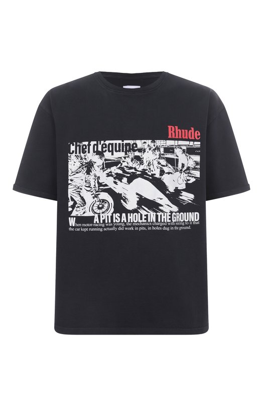Хлопковая футболка Rhude RHSS25TT14012 Чёрный RHSS25TT14012