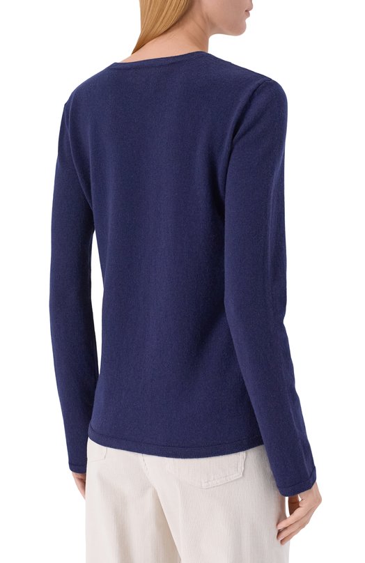 Пуловер из шерсти и кашемира Emporio Armani EW002610/AF21387/FB002 Синий  EW002610/AF21387/FB002 Фото 4