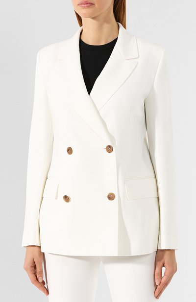 Двубортный жакет MSGM белого цвета по цене 35750 руб., арт. 2741MDG09 195600, фото 3 Двубортный жакет MSGM, арт. 2741MDG09 195600, фото 3