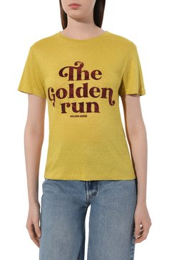 Льняная футболка GOLDEN GOOSE DELUXE BRAND, арт. GWP01221.P001215, фото 1