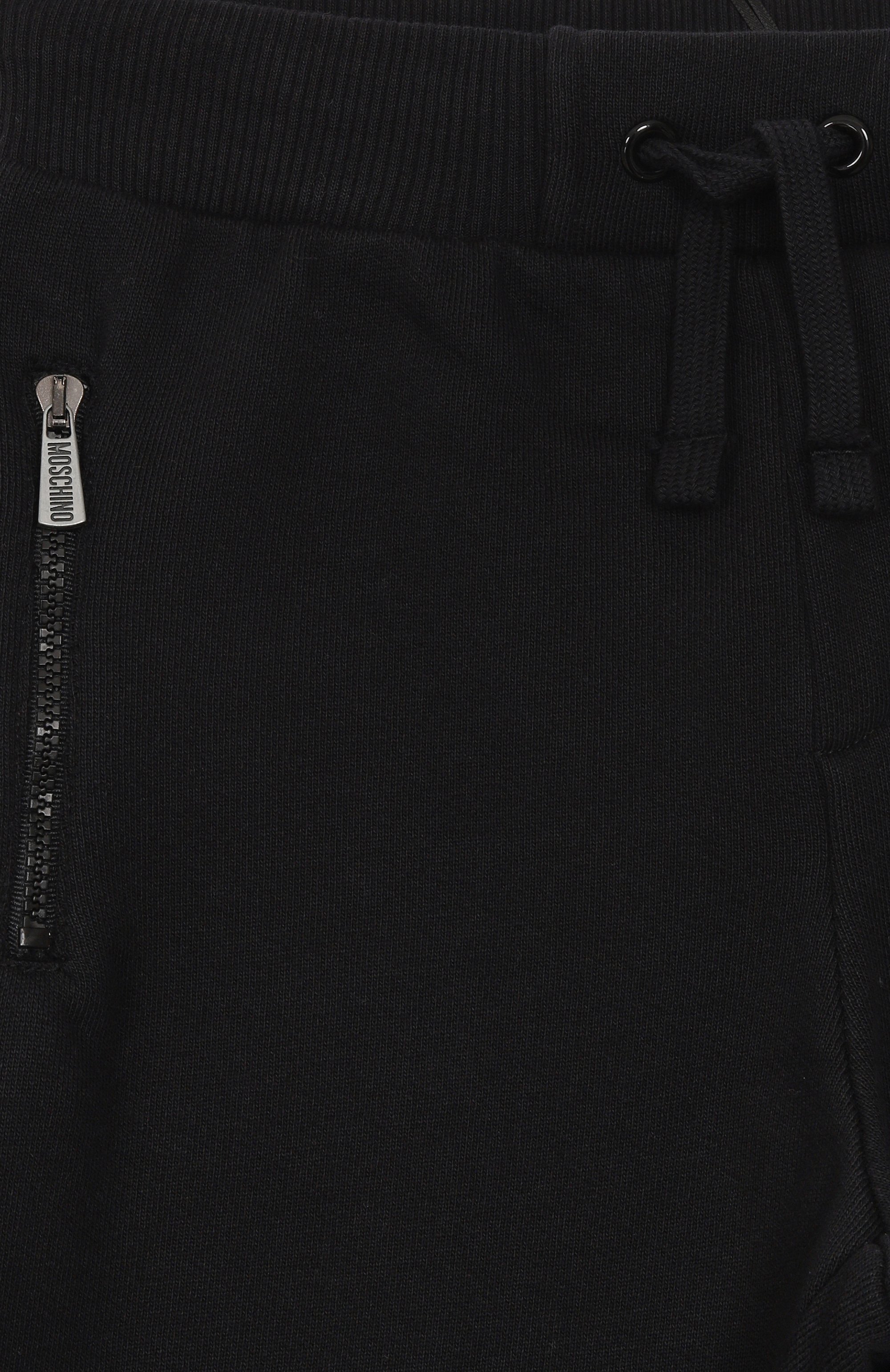 Хлопковые джоггеры MOSCHINO черного цвета по цене 19300 руб., арт. HUP08L/LCA77/10-14, фото 3 Хлопковые джоггеры MOSCHINO, арт. HUP08L/LCA77/10-14, фото 3