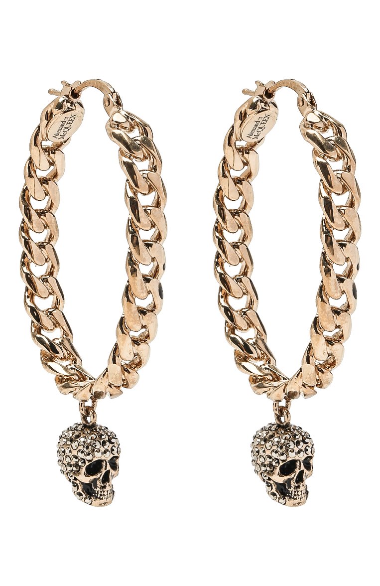 Женские серьги ALEXANDER MCQUEEN золотого цвета, арт. 583028/J160Z | Фото 1 (Статус проверки: Проверена категория; Материал: Металл; Региональные ограничения белый список (Axapta Mercury): Не проставлено; Нос: Не проставлено)