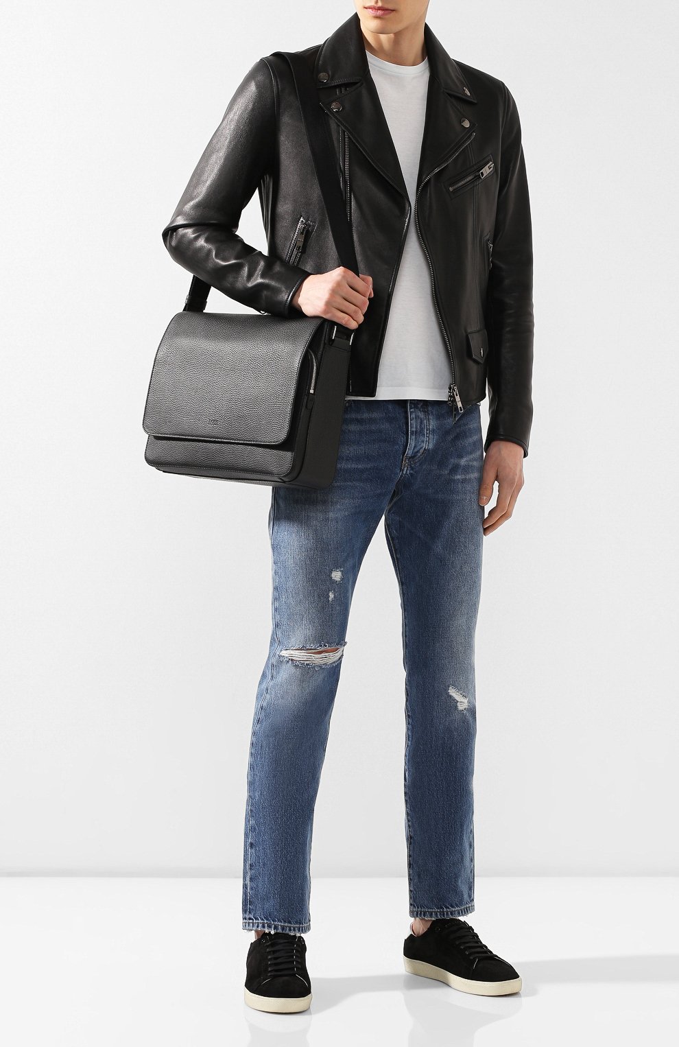 Кожаный мессенджер BOSS черного цвета по цене 64350 руб., арт. 50397377, фото 2 Кожаный мессенджер BOSS, арт. 50397377, фото 2