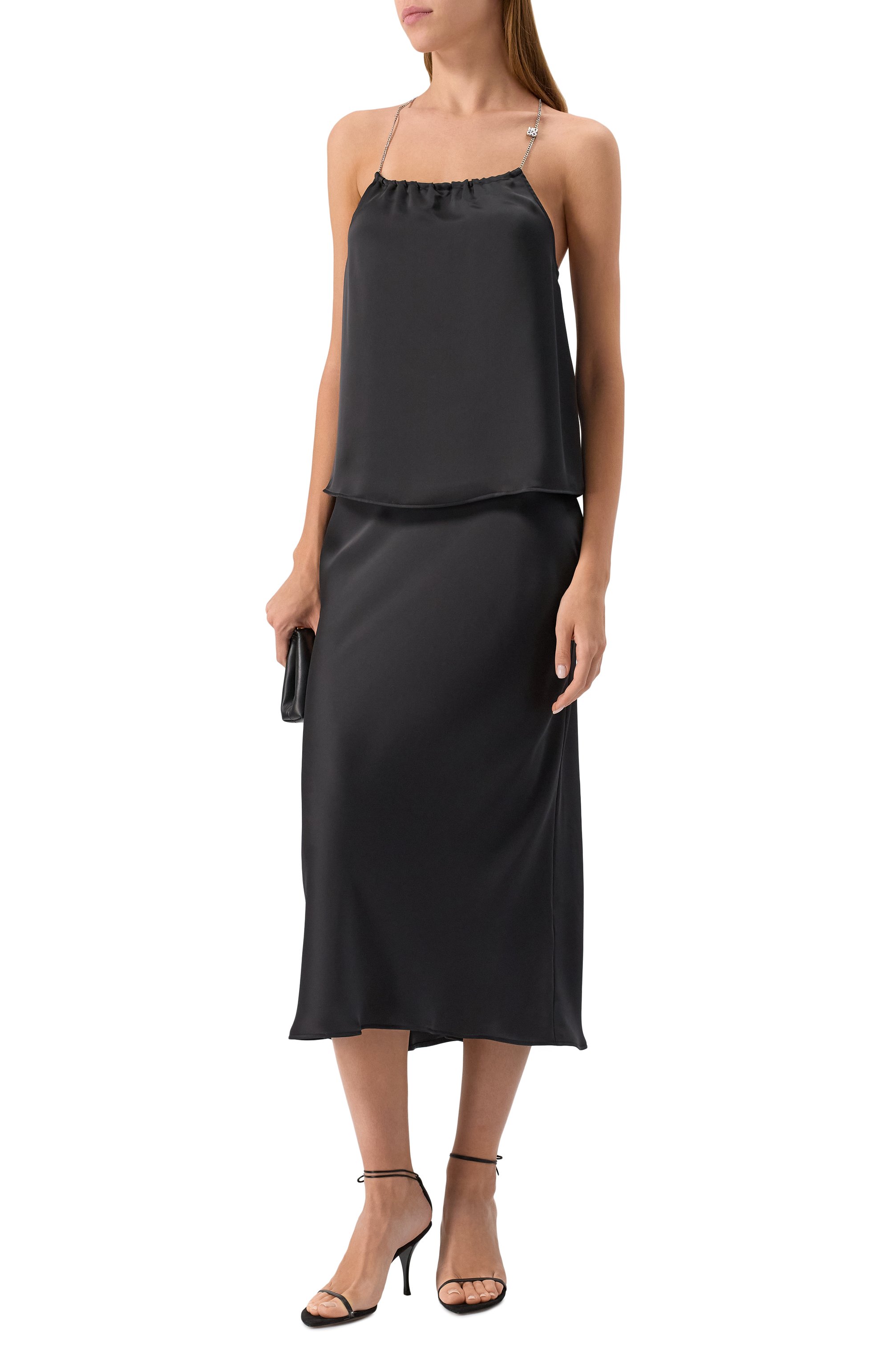 Атласный топ HUGO черного цвета по цене 17950 руб., арт. 50536436, фото 2 Атласный топ HUGO, арт. 50536436, фото 2