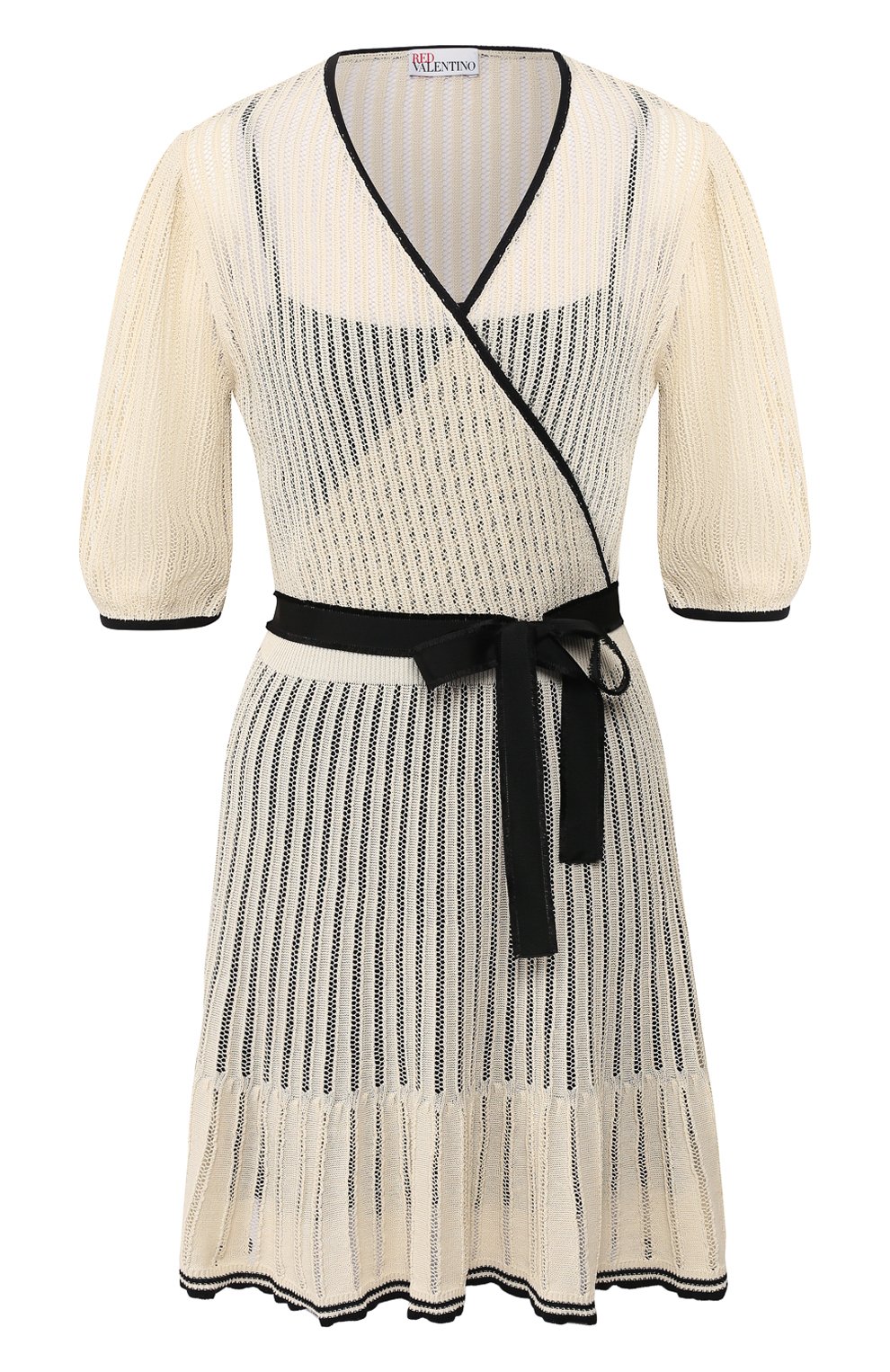Хлопковое платье REDVALENTINO кремового цвета по цене 65450 руб., арт. TR3KDB18/4WB, фото 1 Хлопковое платье REDVALENTINO, арт. TR3KDB18/4WB, фото 1