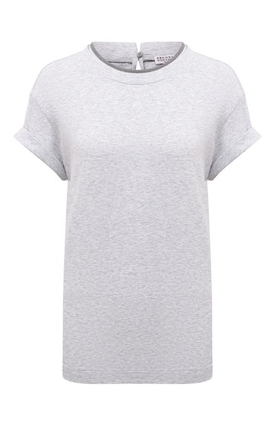 Женская хлопковая футболка BRUNELLO CUCINELLI, арт. M0T18BD200
