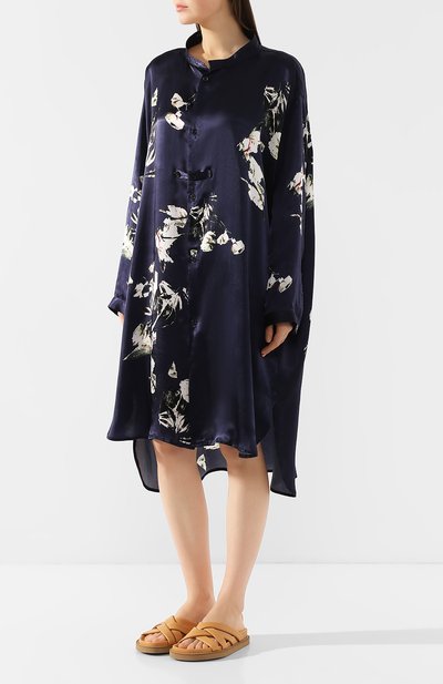 Платье YOHJI YAMAMOTO синего цвета по цене 105500 руб., арт. YS-D01-228, фото 3 Платье YOHJI YAMAMOTO, арт. YS-D01-228, фото 3
