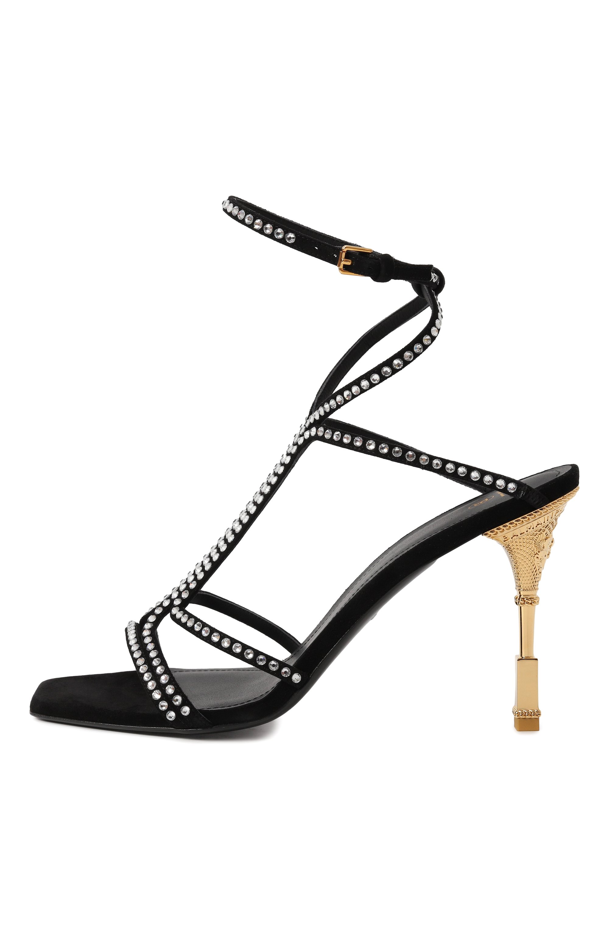 Замшевые босоножки moneta 95 BALMAIN, арт. BN1UH909/LCCD, фото 4