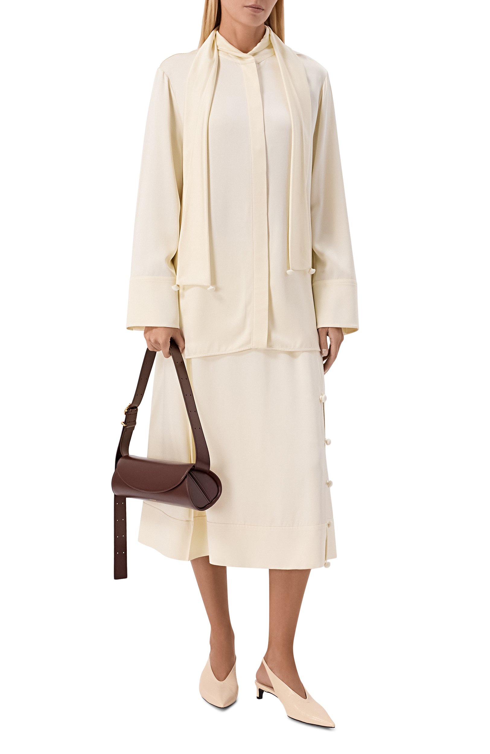 Сумка cannolo small JIL SANDER темно-коричневого цвета по цене 156000 руб., арт. J07WD0023-P4840, фото 3 Сумка cannolo small JIL SANDER, арт. J07WD0023-P4840, фото 3