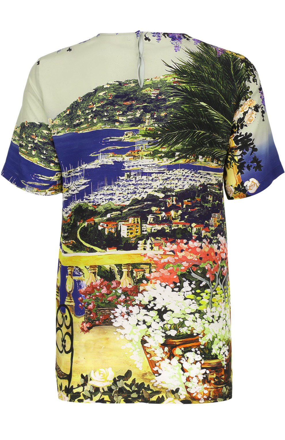 Шелковый топ прямого кроя с ярким принтом DOLCE & GABBANA, арт. 0102/F7W80T/HP14E, фото 2