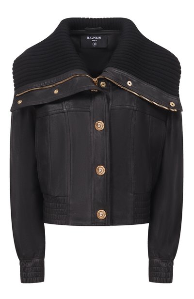 Женский кожаный бомбер BALMAIN, арт. GF1TE205/LE04