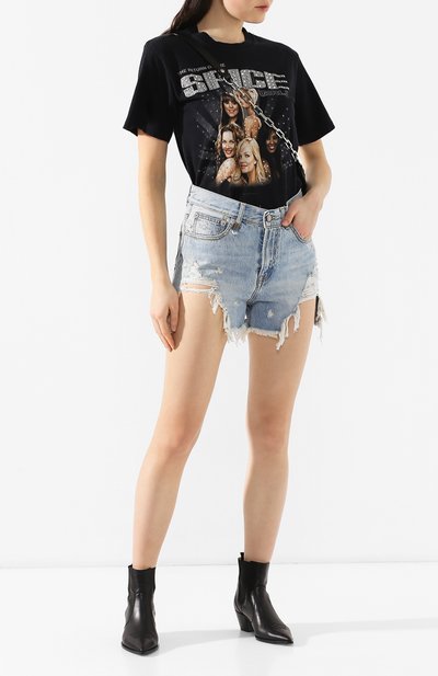 Джинсовые мини-шорты с потертостями R13, арт. R13W0190-476, фото 2