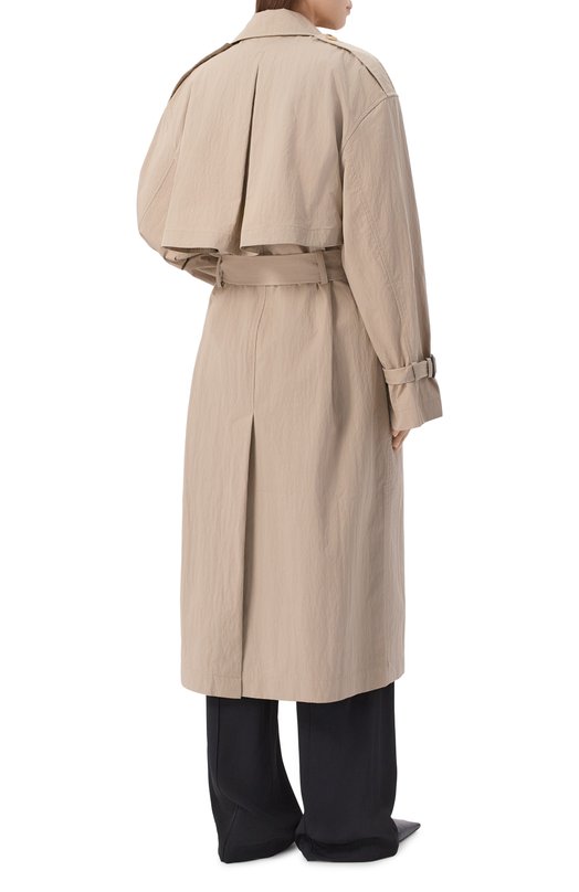 Хлопковый тренч TOTEME 252-WR00197-FB0410 Бежевый  252-WR00197-FB0410 Фото 4