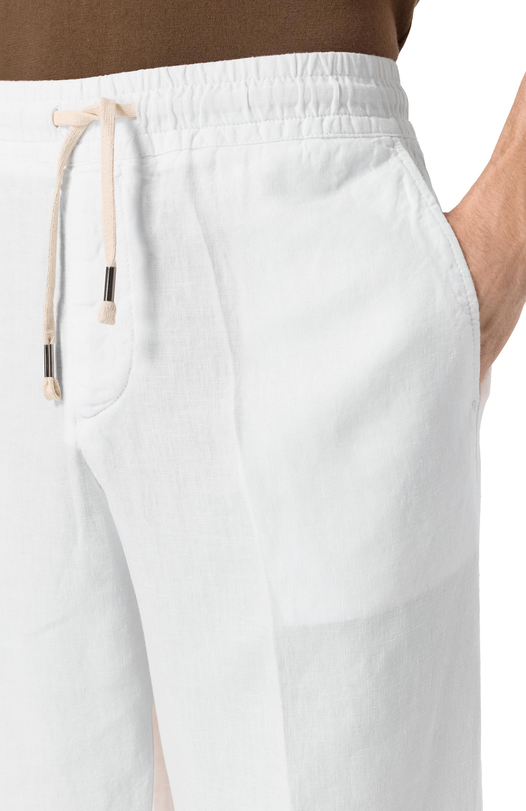 Льняные брюки INLINUM белого цвета по цене 29950 руб., арт. PAJAMA18, фото 5 Льняные брюки INLINUM, арт. PAJAMA18, фото 5