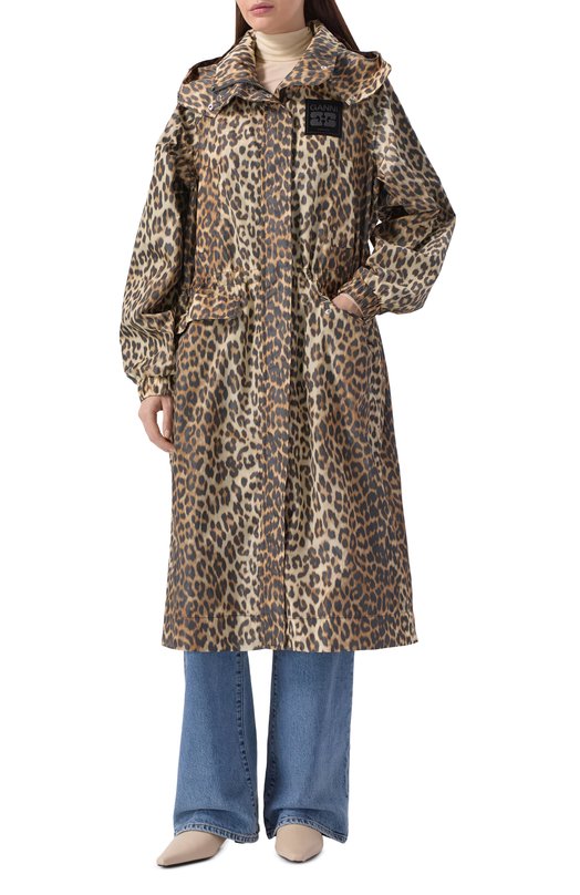 Плащ Ganni A1010129 Леопардовый  A1010129 Фото 3