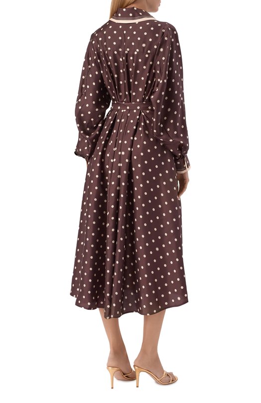 Шелковое платье Zimmermann 8879DS26R Коричневый  8879DS26R Фото 3