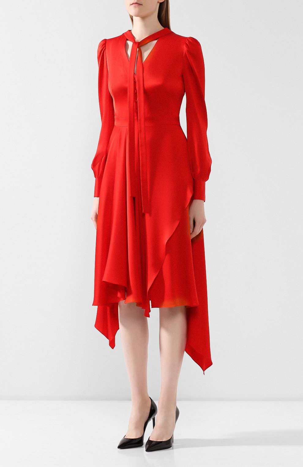 Шелковое платье ALEXANDER MCQUEEN, арт. 593208/QBAAE, фото 3