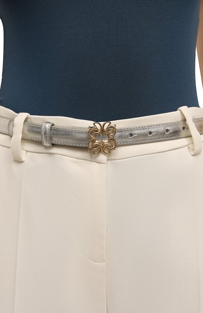 Кожаный ремень ELIE SAAB серебряного цвета по цене 22850 руб., арт. BE002N, фото 2 Кожаный ремень ELIE SAAB, арт. BE002N, фото 2