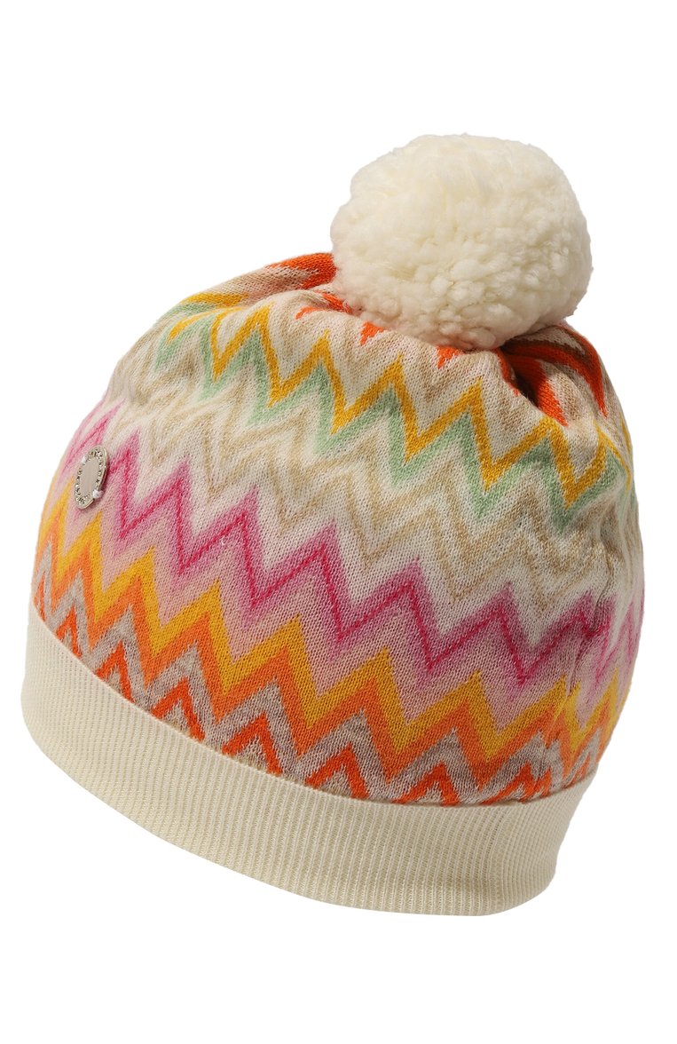 Детского шерстяная шапка MISSONI разноцветного цвета, арт. MV0A37/W0028 | Фото 2 (Материал сплава: Проставлено; Нос: Не проставлено; Материал: Текстиль, Шерсть)