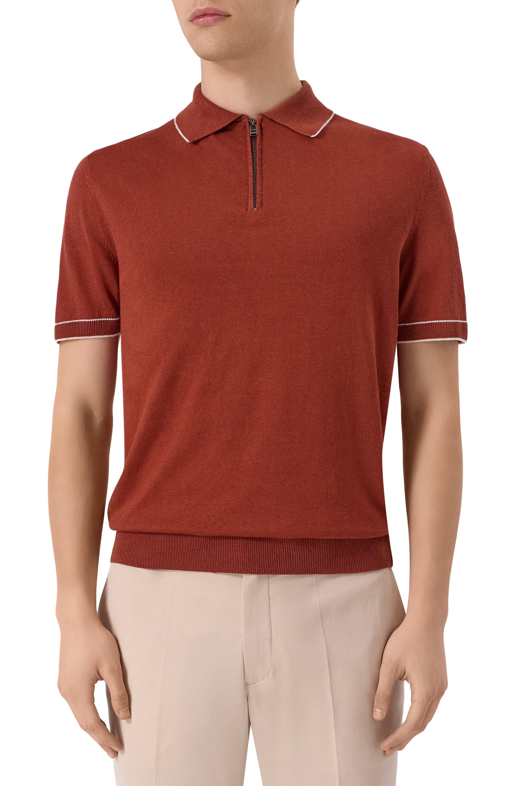 Поло изо льна и вискозы BOSS, арт. 50537640, фото 3