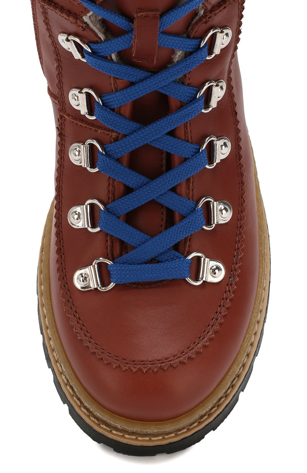 Кожаные ботинки с меховой отделкой DSQUARED2 коричневого цвета по цене 35250 руб., арт. 62442/28-35, фото 4 Кожаные ботинки с меховой отделкой DSQUARED2, арт. 62442/28-35, фото 4