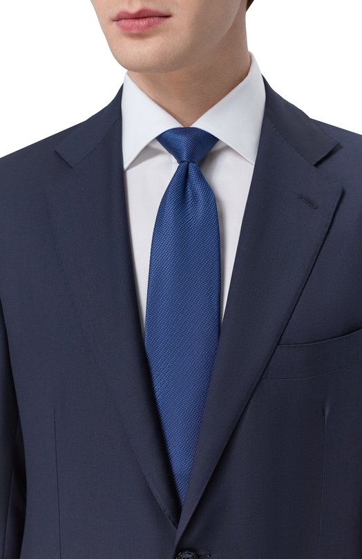 Шелковый галстук Brioni 061D00/PD493 Синий  061D00/PD493 Фото 2