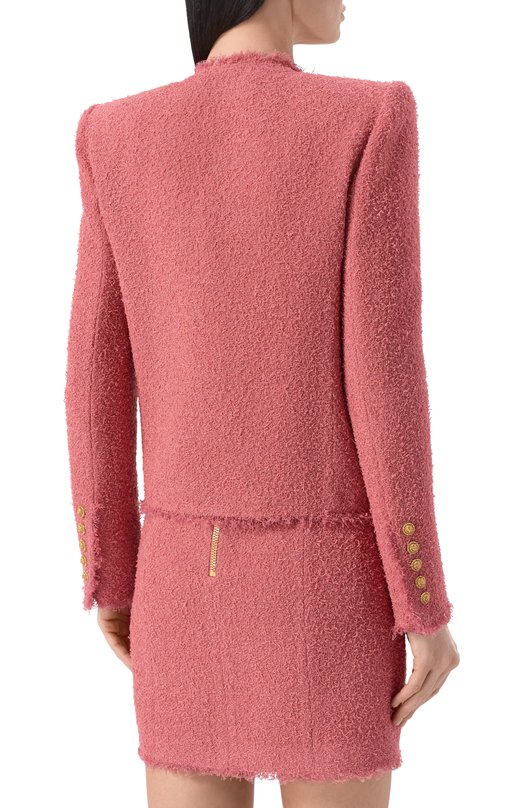 Шерстяной жакет Balmain GF0SM508/WD60 Розовый  GF0SM508/WD60 Фото 4