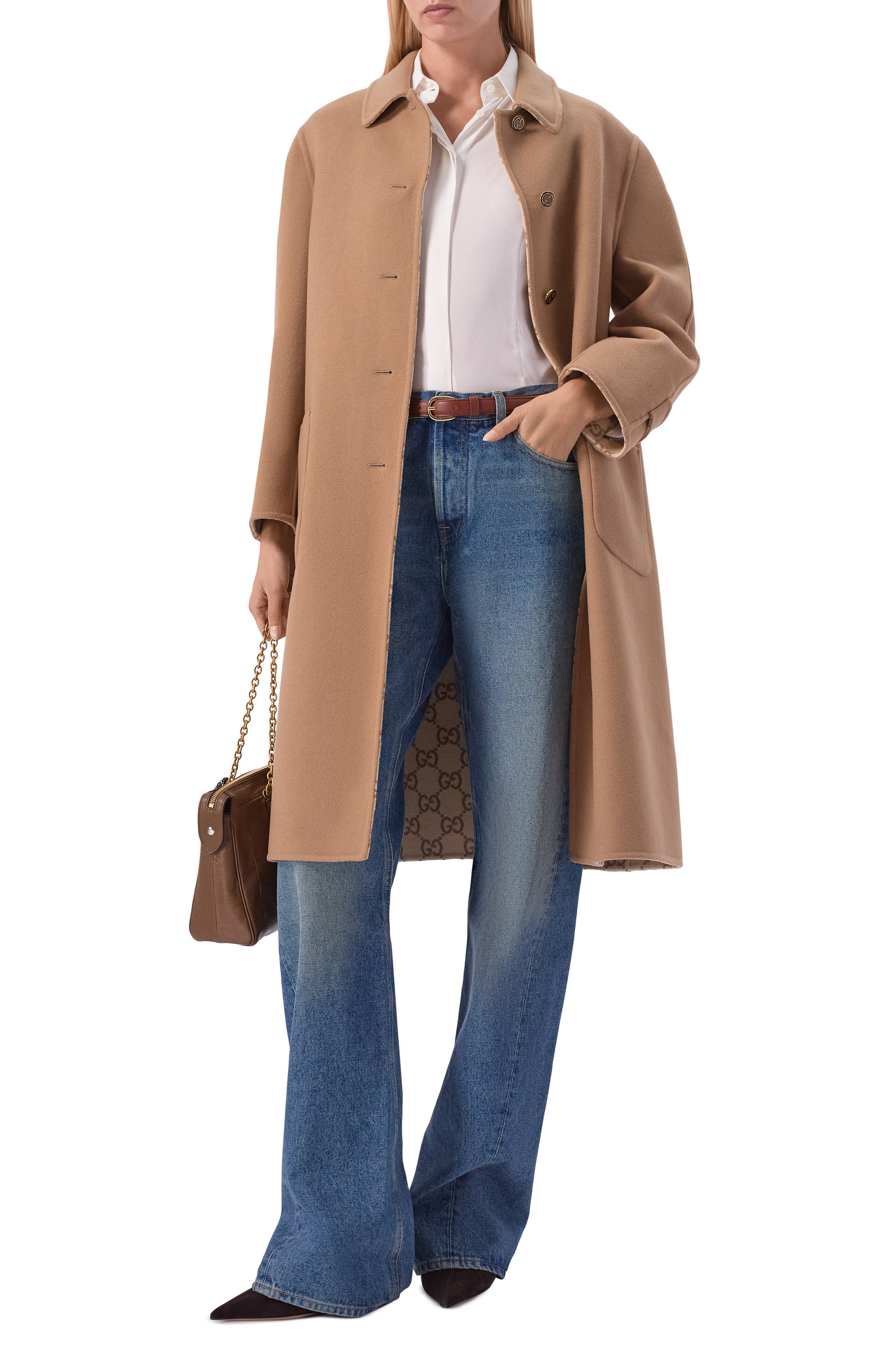 Двустороннее пальто из шерсти и шелка GUCCI, арт. 695094/ZAIYP, фото 2