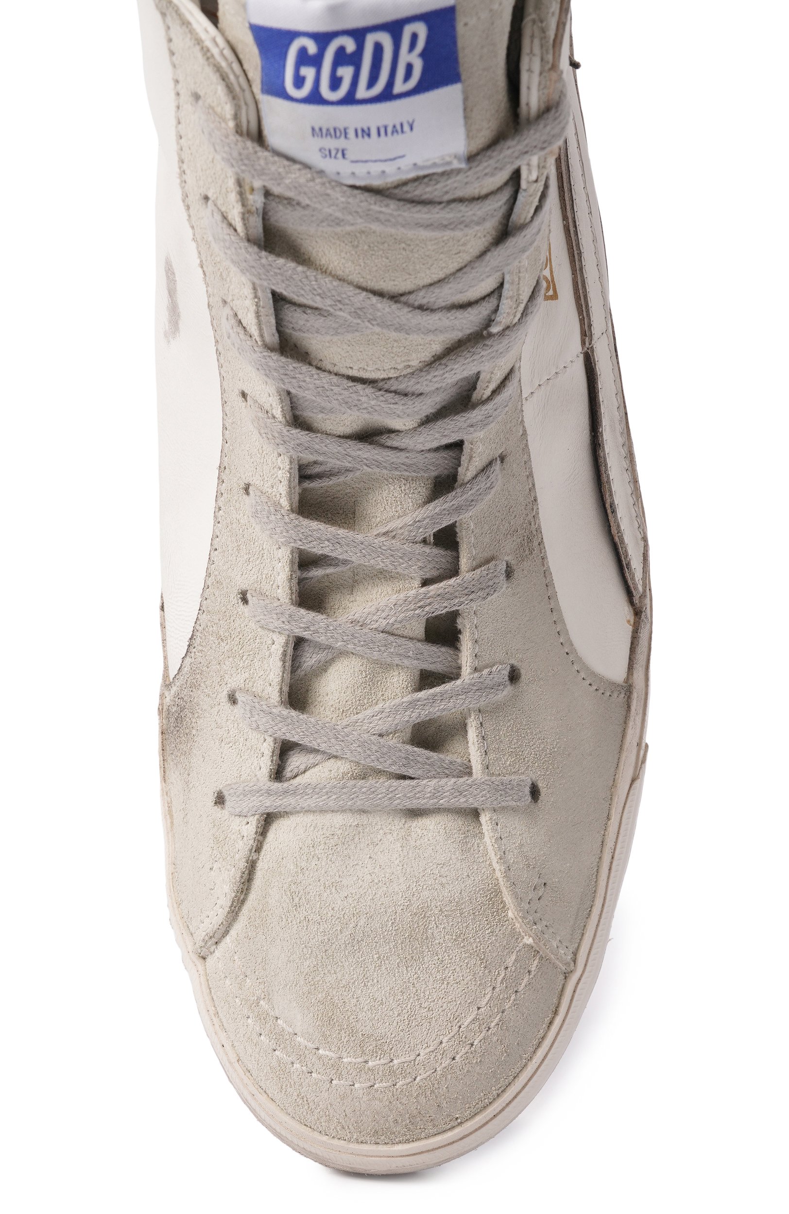 Кожаные кеды slide GOLDEN GOOSE DELUXE BRAND белого цвета по цене 72650 руб., арт. GMF00115.F000324, фото 5 Кожаные кеды slide GOLDEN GOOSE DELUXE BRAND, арт. GMF00115.F000324, фото 5