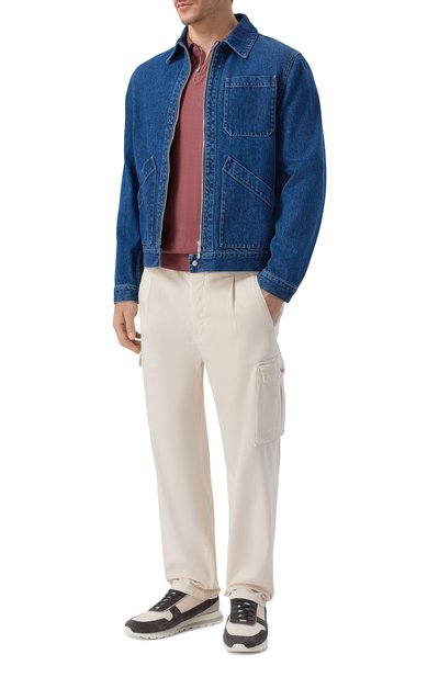 Поло из шелка и хлопка ANDREA CAMPAGNA, арт. M5425-1031, фото 2