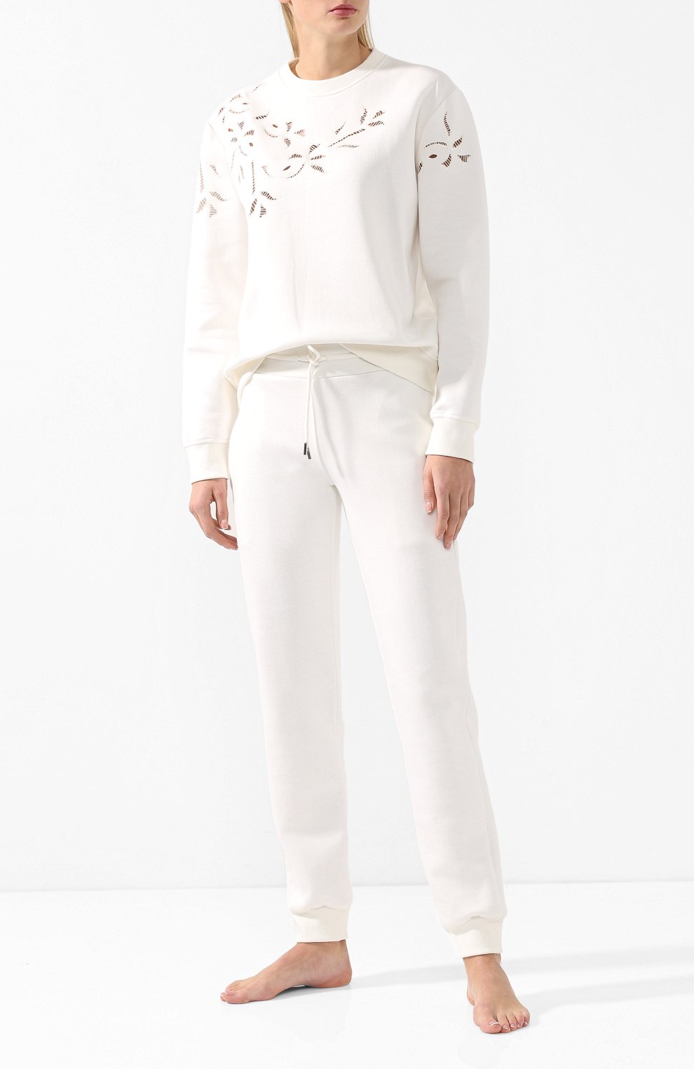 Хлопковый пуловер с круглым вырезом ERMANNO SCERVINO, арт. D334M501FEY, фото 2