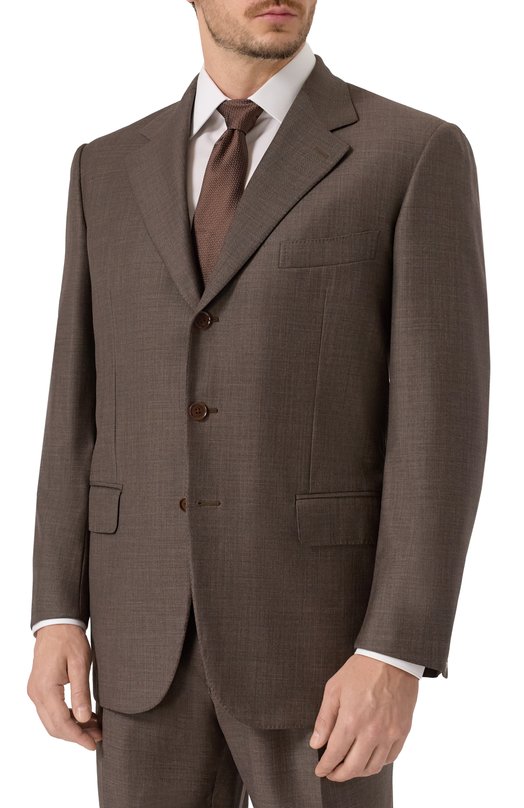Костюм из хлопка и льна Loro Piana FAB 5769 Коричневый  FAB 5769 Фото 3