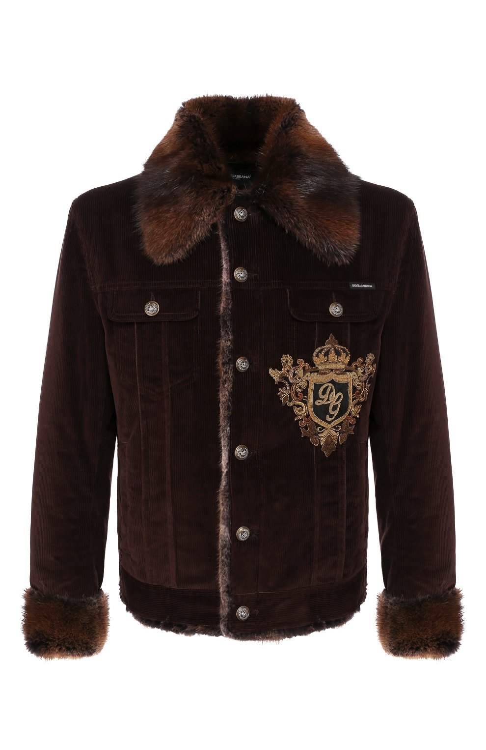 Вельветовая куртка с подкладкой из ондатры DOLCE & GABBANA, арт. G9P02Z/FUWC0, фото 1