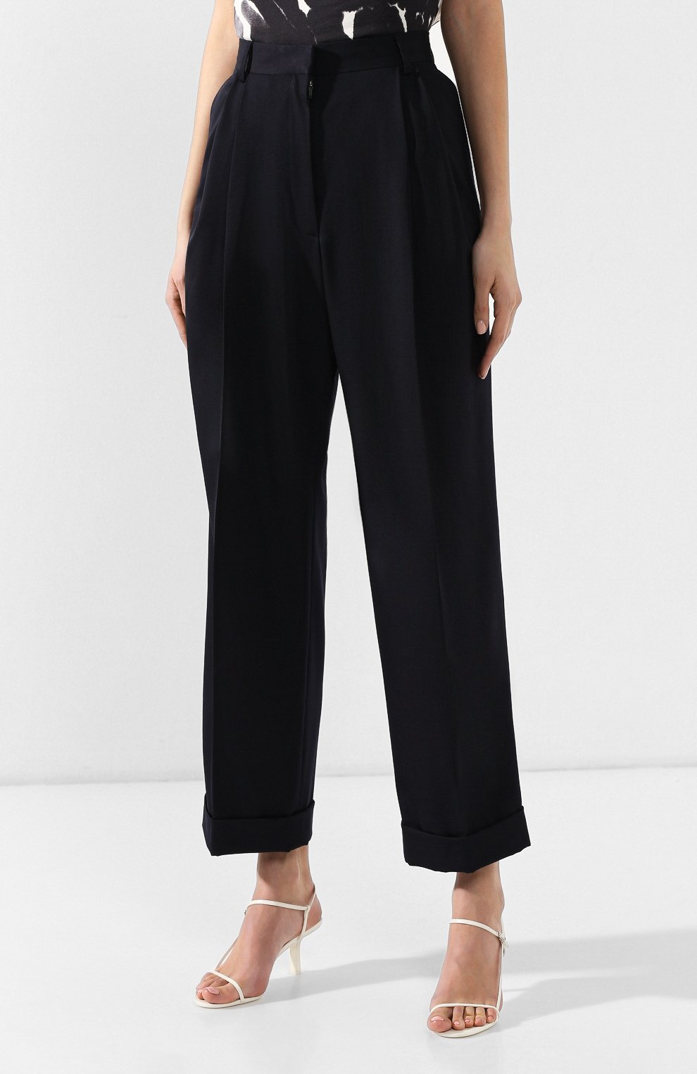 Шерстяные брюки DRIES VAN NOTEN темно-синего цвета по цене 48050 руб., арт. 191-30920-7228, фото 3 Шерстяные брюки DRIES VAN NOTEN, арт. 191-30920-7228, фото 3