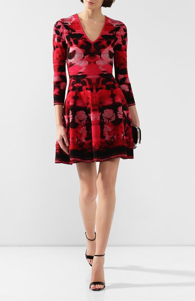 Платье из смеси шелка и вискозы ALEXANDER MCQUEEN, арт. 594986/Q1AJ5, фото 2