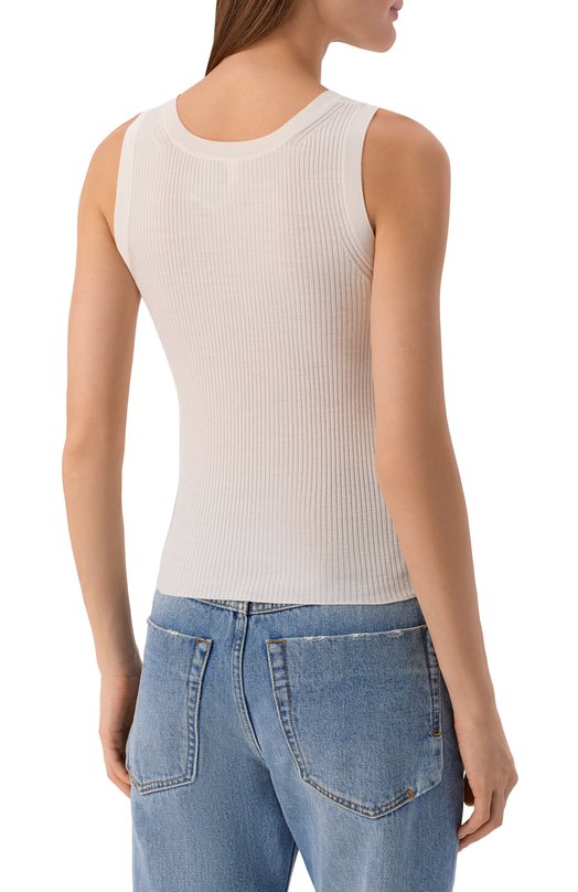 Шерстяной топ Petar Petrov S26K27 Кремовый  S26K27 Фото 4