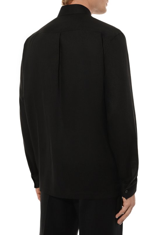 Льняная рубашка Dolce & Gabbana G5KJ0Z/FU4IK Чёрный  G5KJ0Z/FU4IK Фото 4