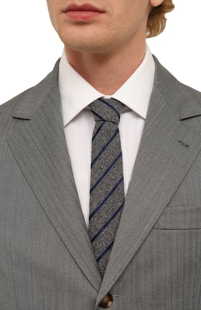 Галстук из шелка и хлопка CANALI, арт. 18/HJ03807, фото 2