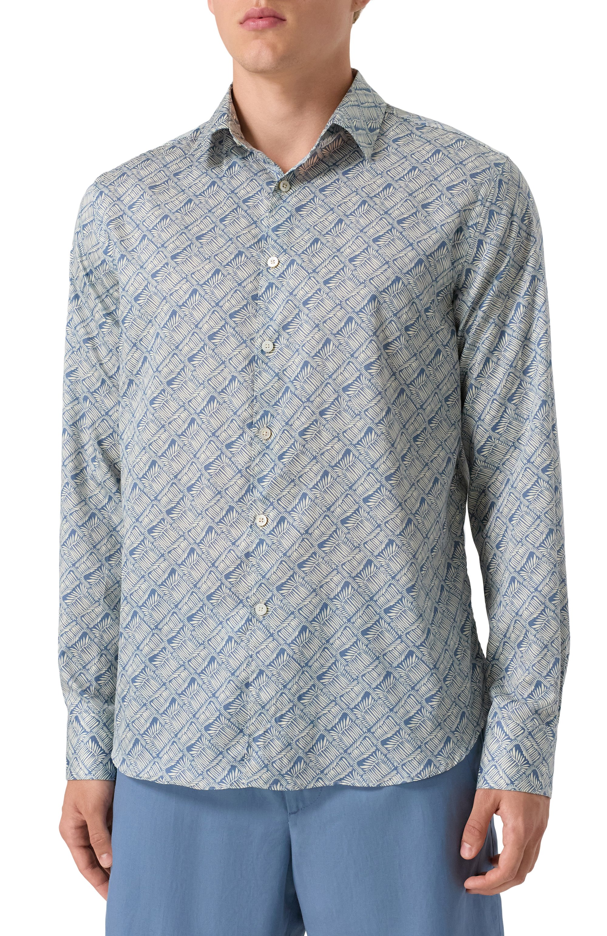 Хлопковая рубашка CANALI светло-голубого цвета по цене 45050 руб., арт. CSL7079/GL03649, фото 3 Хлопковая рубашка CANALI, арт. CSL7079/GL03649, фото 3