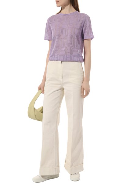 Футболка из вискозы FREEAGE фиолетового цвета по цене 26400 руб., арт. TS23.JM067.7000.701, фото 2 Футболка из вискозы FREEAGE, арт. TS23.JM067.7000.701, фото 2