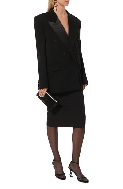 Шерстяной жакет SAINT LAURENT черного цвета по цене 439000 руб., арт. 760580/Y7E63, фото 2 Шерстяной жакет SAINT LAURENT, арт. 760580/Y7E63, фото 2