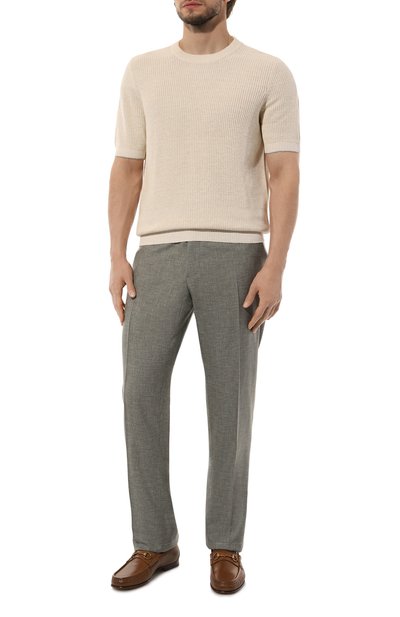 Мужской джемпер изо льна и хлопка BRUNELLO CUCINELLI, арт. M2L70B2257