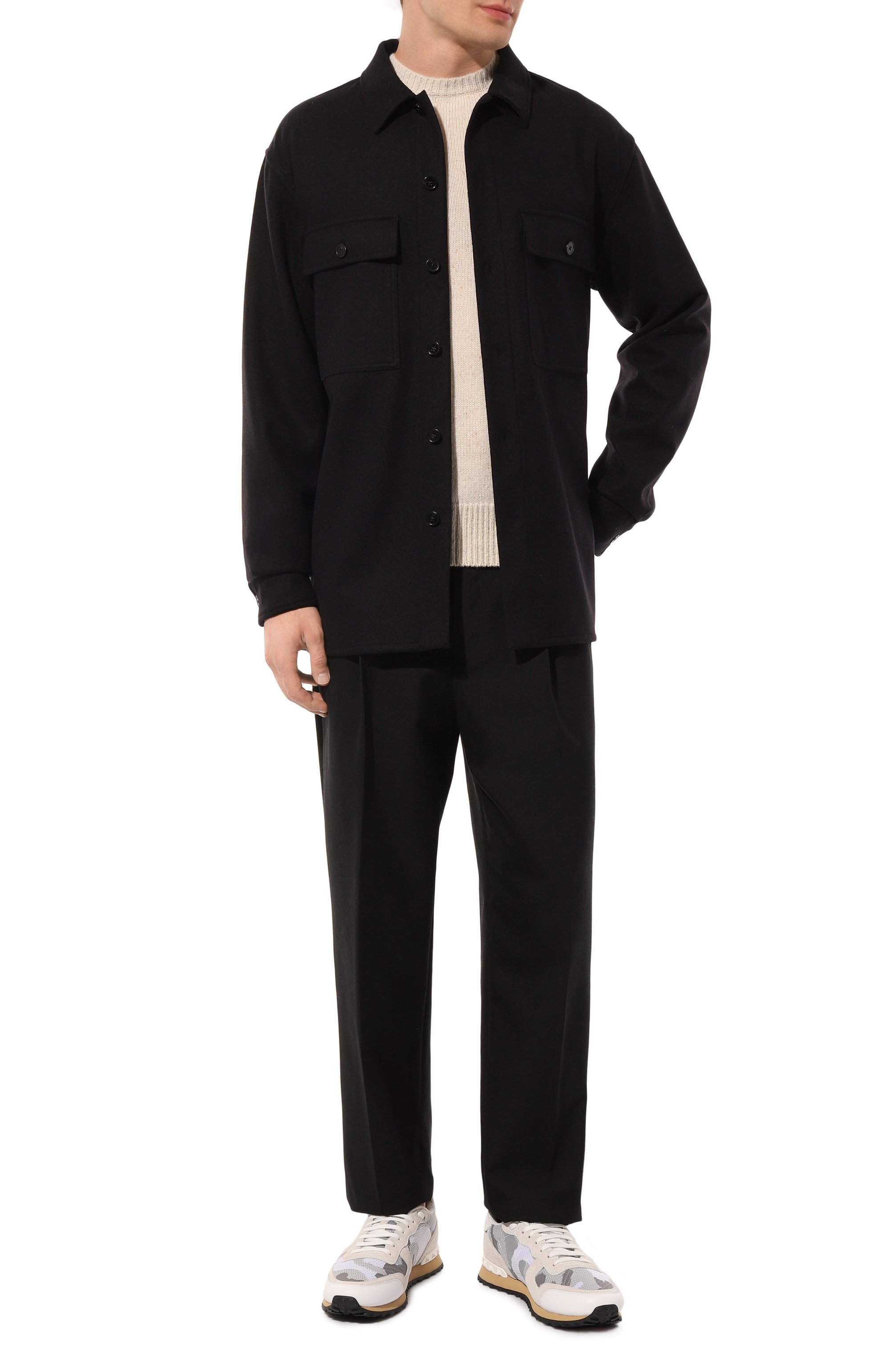 Шерстяная куртка-рубашка JIL SANDER черного цвета по цене 156000 руб., арт. J47DL0131/J40182, фото 2 Шерстяная куртка-рубашка JIL SANDER, арт. J47DL0131/J40182, фото 2