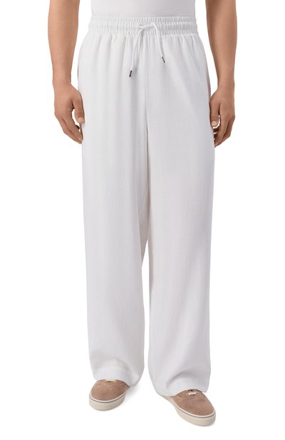 Брюки изо льна и вискозы EMPORIO ARMANI белого цвета по цене 19050 руб., арт. EM000586/AF20590, фото 3 Брюки изо льна и вискозы EMPORIO ARMANI, арт. EM000586/AF20590, фото 3