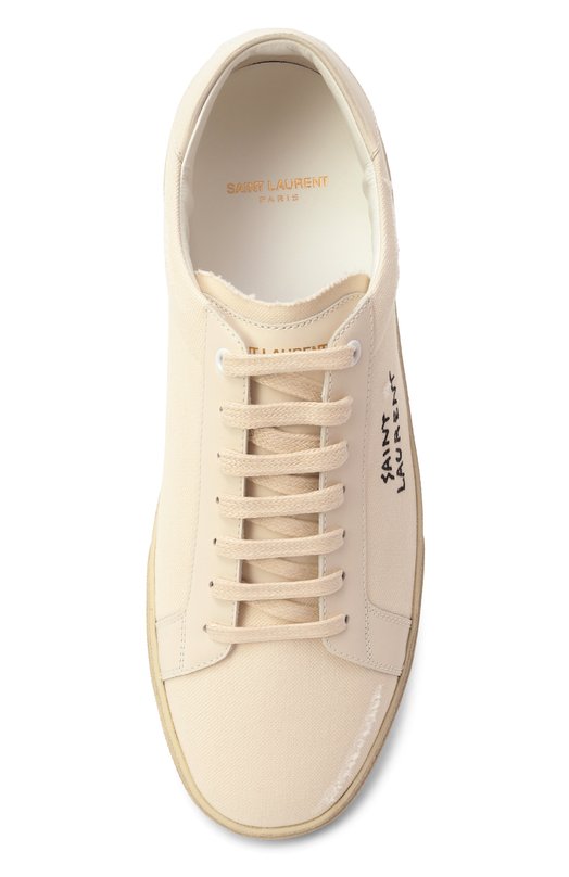 Текстильные кеды Court Classic Saint Laurent 611106/GUP10 Кремовый  611106/GUP10 Фото 6