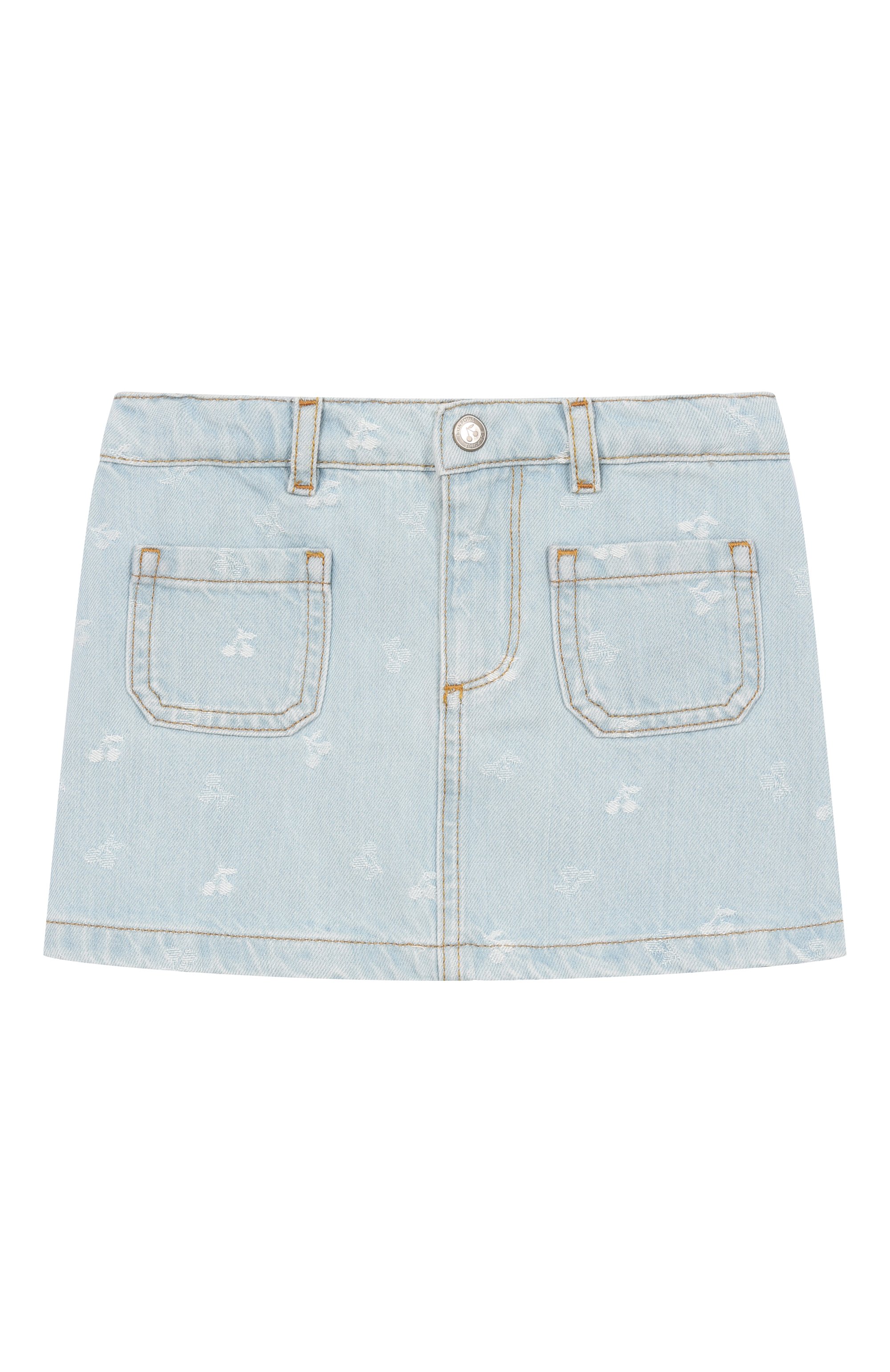 Джинсовая юбка BONPOINT голубого цвета по цене 17550 руб., арт. S06GSKW00008/4A-8A, фото 1 Джинсовая юбка BONPOINT, арт. S06GSKW00008/4A-8A, фото 1