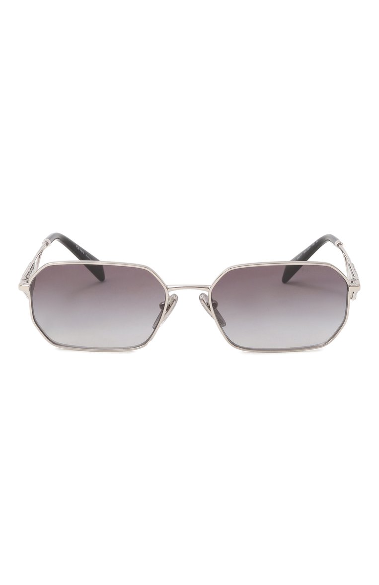 Женские солнцезащитные очки PRADA серого цвета, арт. A51S-1BC90A | Фото 3 (Региональные ограничения белый список (Axapta Mercury): Не проставлено; Нос: Не проставлено; Тип очков: С/з; Материал: Металл; Оптика Гендер: оптика-женское; Очки форма: Прямоугольные)