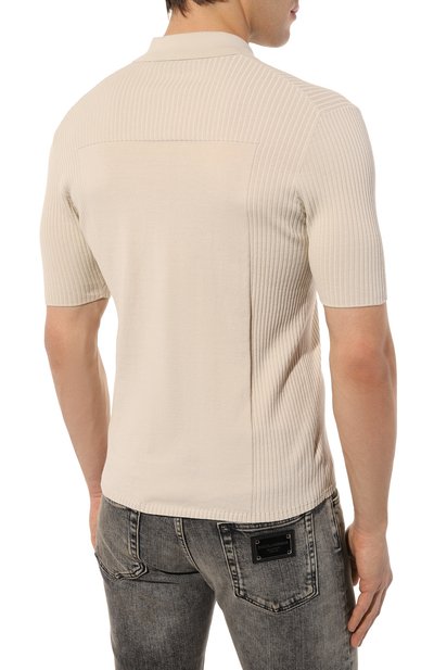 Хлопковое поло TRUSSARDI кремового цвета по цене 15000 руб., арт. 52M00663-0F000789, фото 4 Хлопковое поло TRUSSARDI, арт. 52M00663-0F000789, фото 4