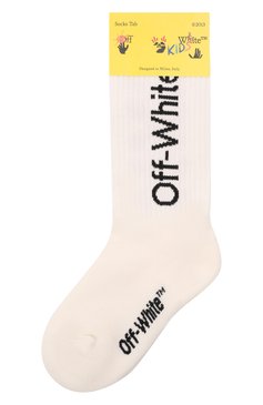 Детские хлопковые носки OFF-WHITE белого цвета, арт. 0GRA001F21KNI001 | Фото 1 (Материал: Текстиль, Хлопок; Материал сплава: Проставлено; Кросс-КТ: Носки; Нос: Не проставлено)